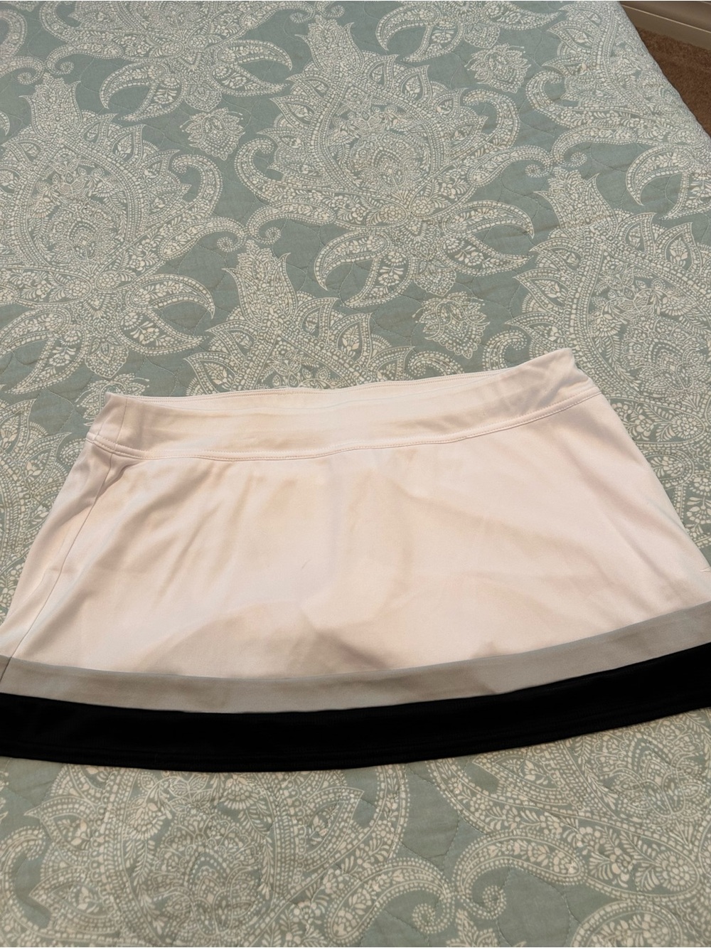 Grand Slam White Tennis Skirt with Black Hem